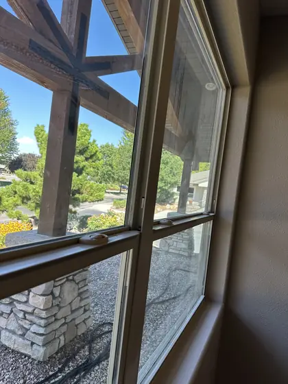 Streak-free picture windows in a bright living room