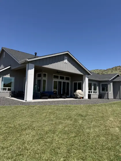 Craftsman home with sparkling clean windows